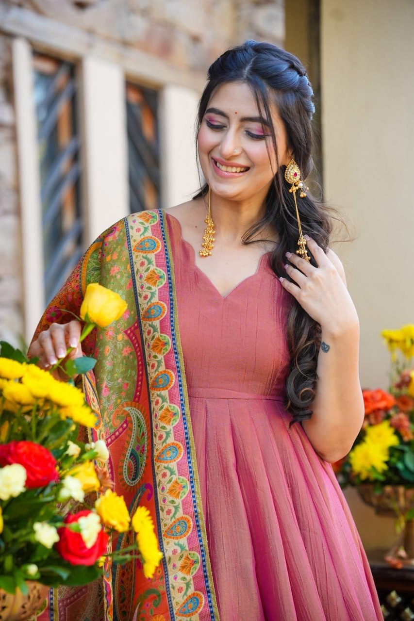 Festive Wear Pink Sharara Set with Designer Dupatta