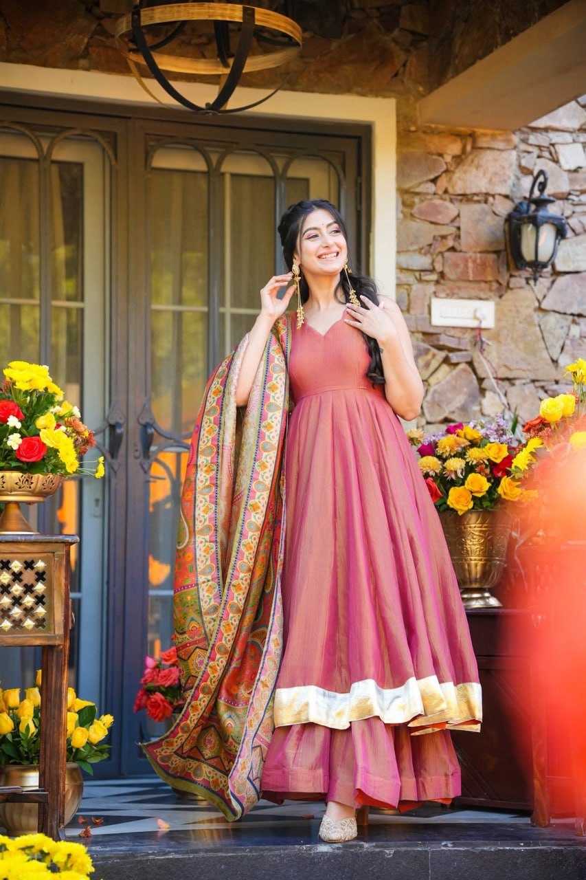 Festive Wear Pink  Sharara Set with Designer Dupatta
