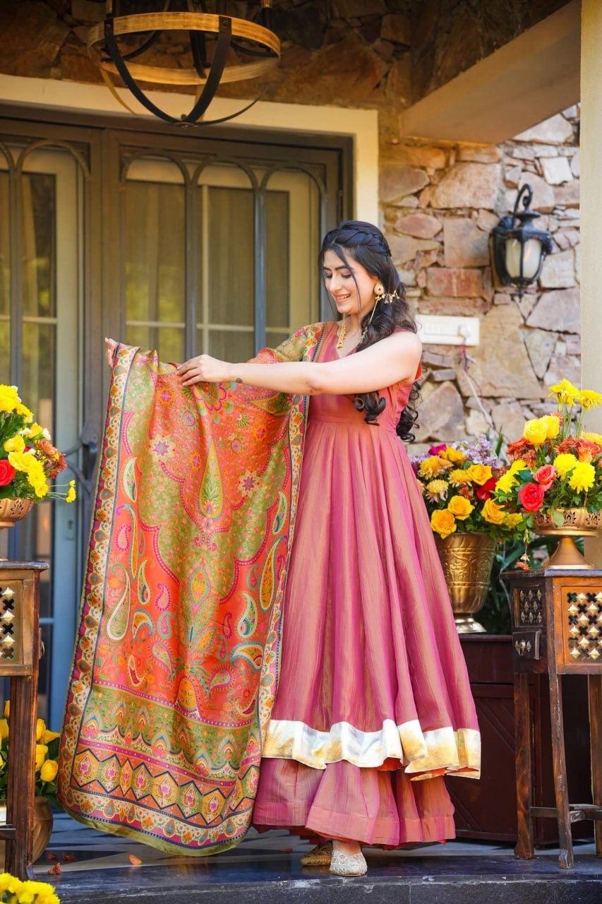 Festive Wear Pink  Sharara Set with Designer Dupatta