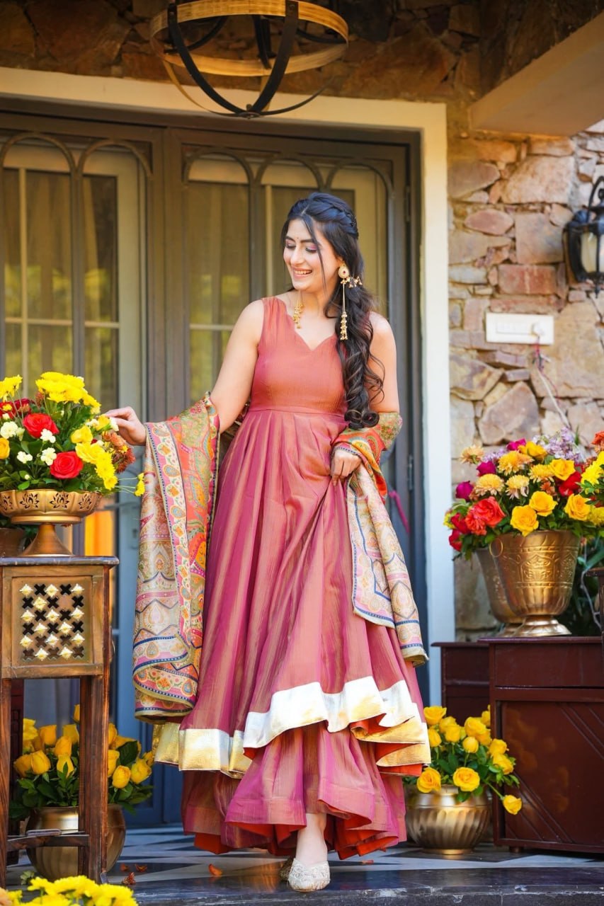 Festive Wear Pink  Sharara Set with Designer Dupatta
